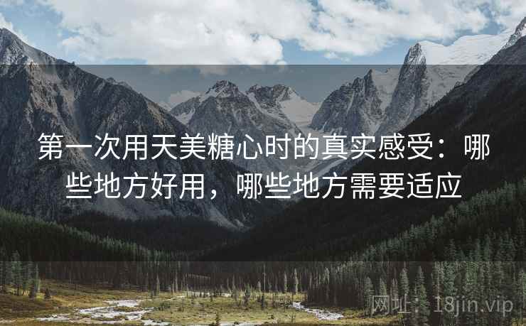 第一次用天美糖心时的真实感受:哪些地方好用,哪些地方需要适应