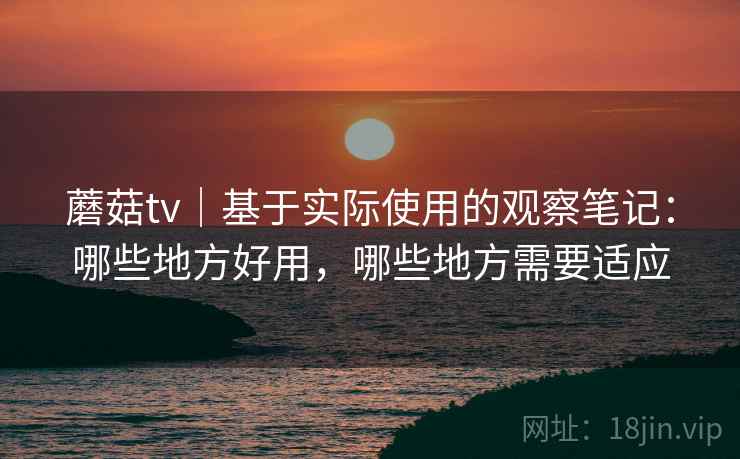 蘑菇tv|基于实际使用的观察笔记:哪些地方好用,哪些地方需要适应