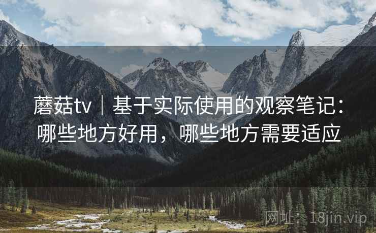 蘑菇tv|基于实际使用的观察笔记:哪些地方好用,哪些地方需要适应