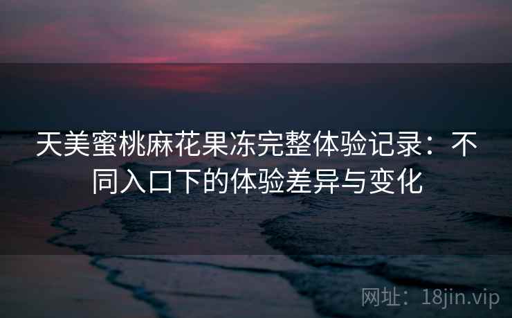 天美蜜桃麻花果冻完整体验记录：不同入口下的体验差异与变化