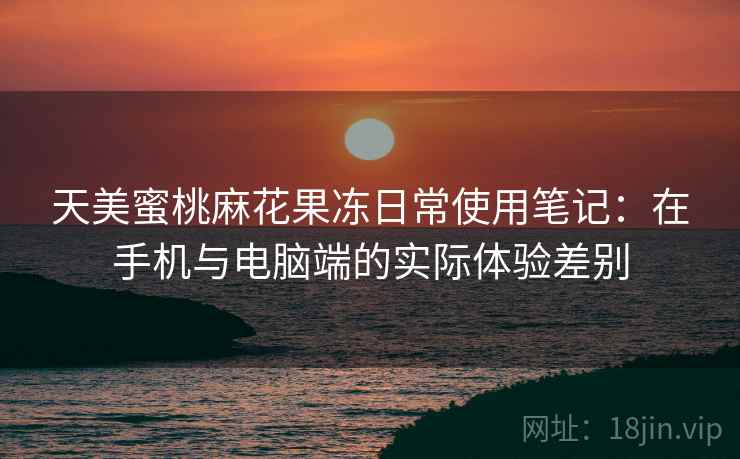 天美蜜桃麻花果冻日常使用笔记：在手机与电脑端的实际体验差别