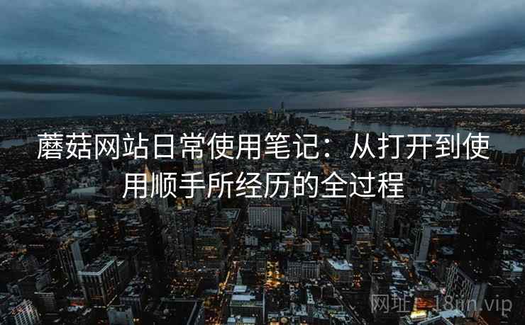 蘑菇网站日常使用笔记:从打开到使用顺手所经历的全过程