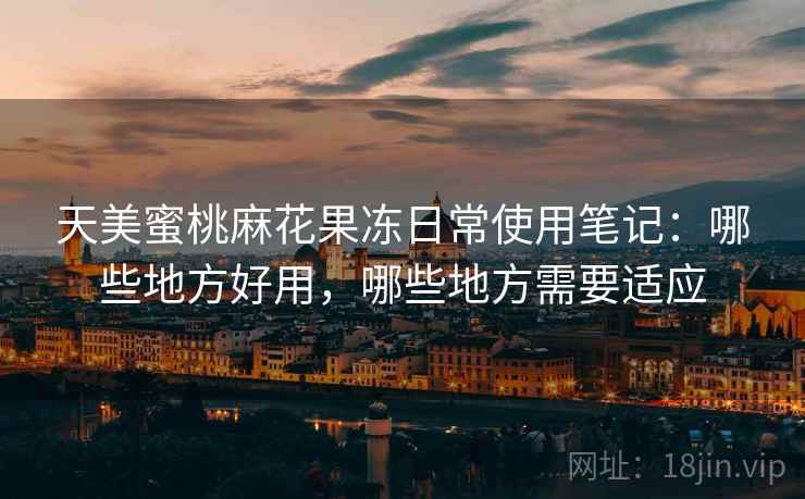 天美蜜桃麻花果冻日常使用笔记：哪些地方好用，哪些地方需要适应