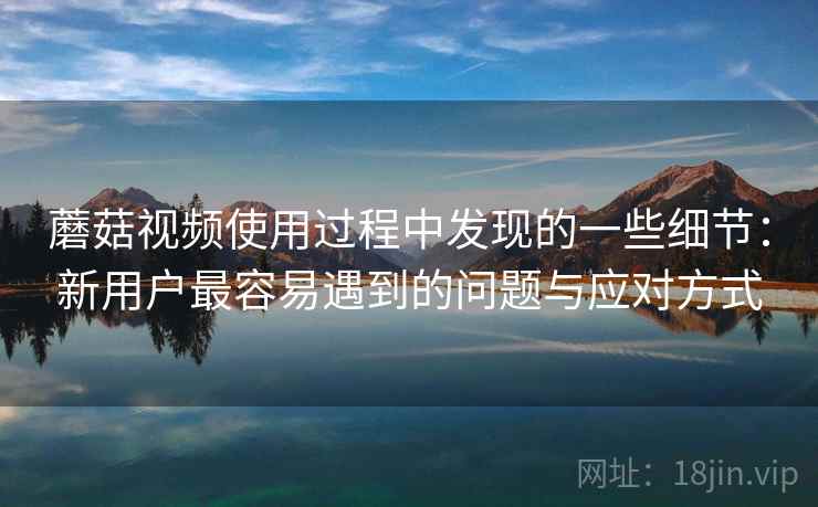 蘑菇视频使用过程中发现的一些细节:新用户最容易遇到的问题与应对方式