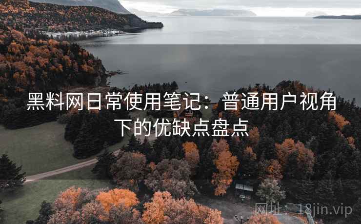 黑料网日常使用笔记:普通用户视角下的优缺点盘点