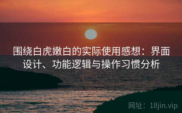 围绕白虎嫩白的实际使用感想:界面设计、功能逻辑与操作习惯分析