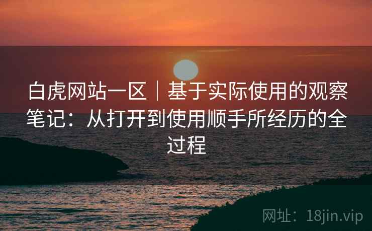 白虎网站一区|基于实际使用的观察笔记:从打开到使用顺手所经历的全过程